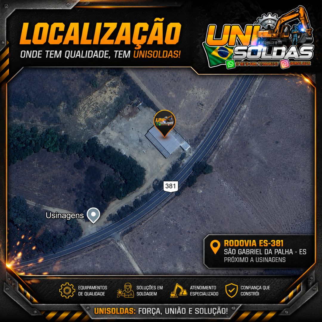 Mapa de localização da Unisoldas na Rodovia ES-381 em Guararema, Nova Venécia-ES